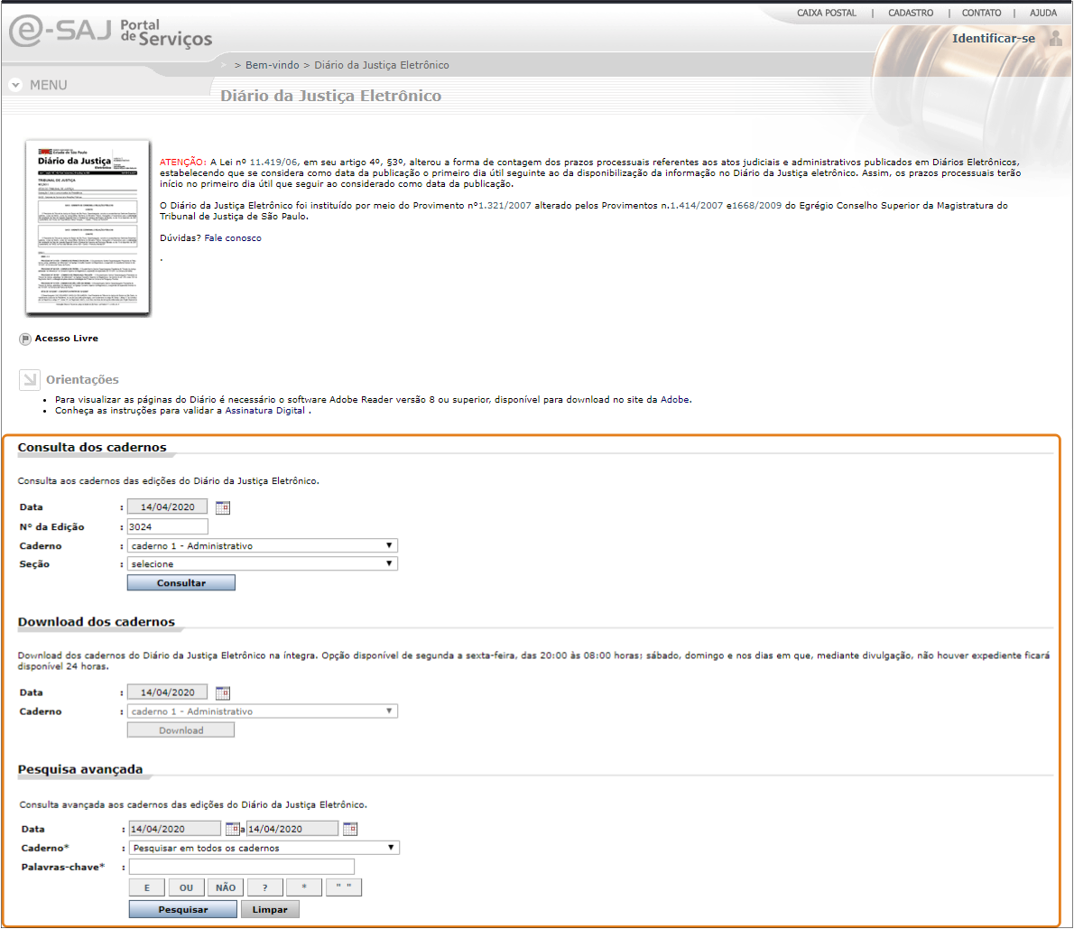 diário da justiça eletrônico