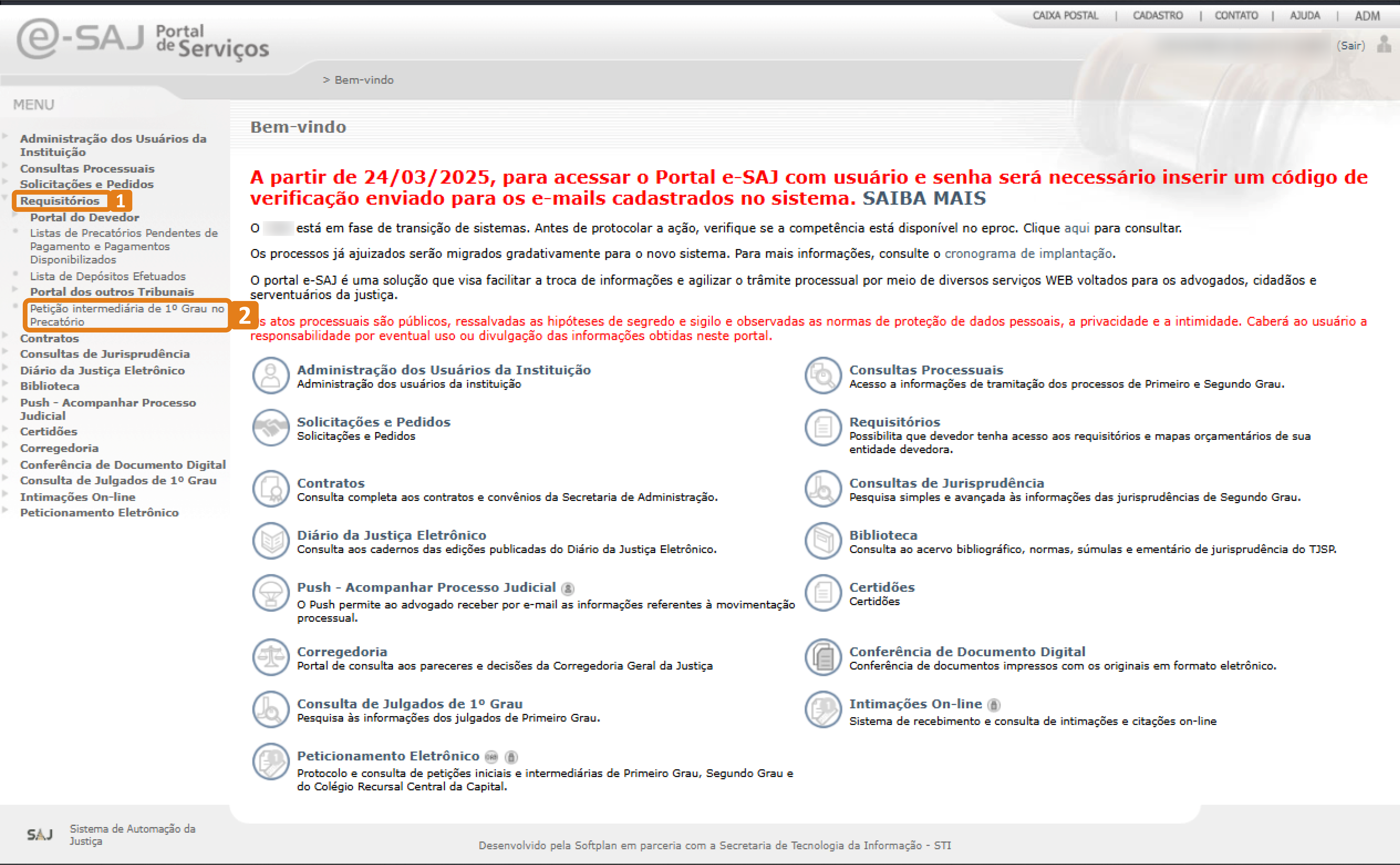 passo 1-menu Requisitorios-Peticao Intermediaria.png
